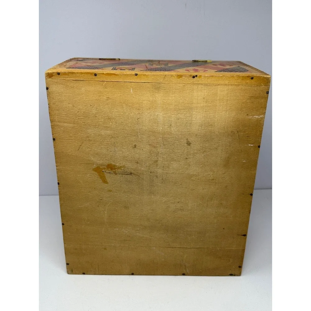 Vtg I.L. Ruffino Pontassieve Italy Wine Bottle Wood Dovetail Corners Box Empty